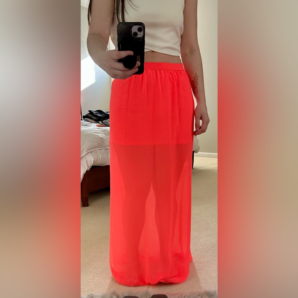 {NWT} Divided Long Chiffon Maxi Skirt
